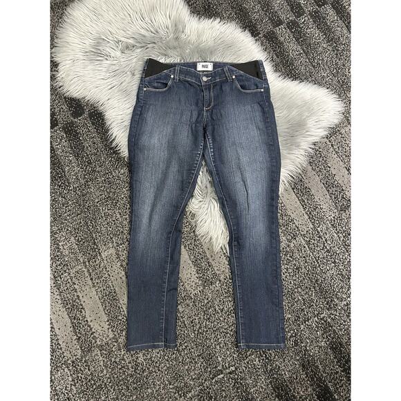 PAIGE Maternity Size 29 Skyline Skinny Jeans Stetchy Panel Dark‎ Wash - Picture 1 of 3